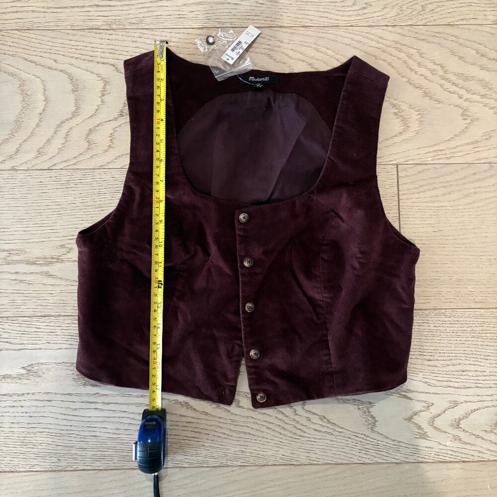 Madewell Corduroy Twill Button Front Crop Bralette Top